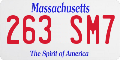 MA license plate 263SM7
