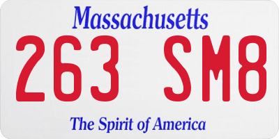 MA license plate 263SM8