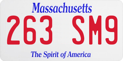 MA license plate 263SM9