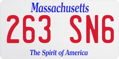 MA license plate 263SN6