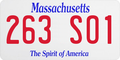 MA license plate 263SO1