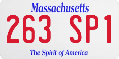 MA license plate 263SP1