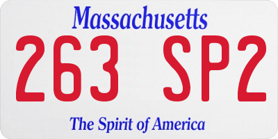 MA license plate 263SP2