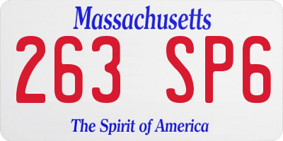 MA license plate 263SP6