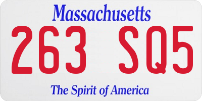 MA license plate 263SQ5