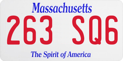 MA license plate 263SQ6