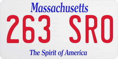 MA license plate 263SR0