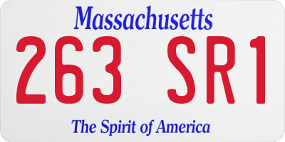 MA license plate 263SR1