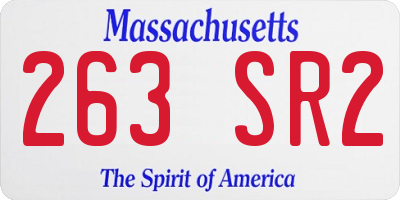 MA license plate 263SR2