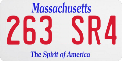 MA license plate 263SR4