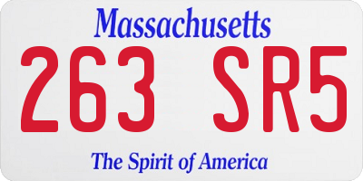 MA license plate 263SR5