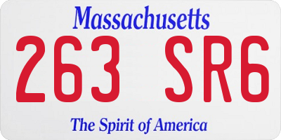 MA license plate 263SR6