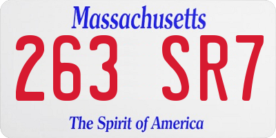 MA license plate 263SR7