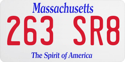MA license plate 263SR8