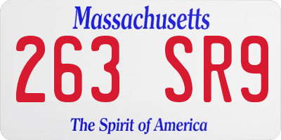 MA license plate 263SR9