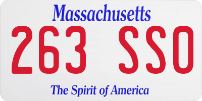 MA license plate 263SS0