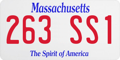 MA license plate 263SS1