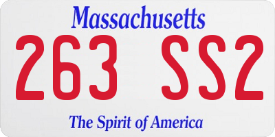 MA license plate 263SS2