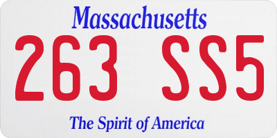 MA license plate 263SS5