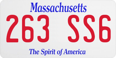 MA license plate 263SS6