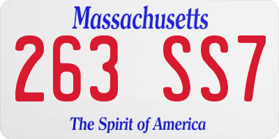 MA license plate 263SS7