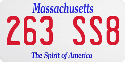 MA license plate 263SS8