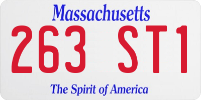 MA license plate 263ST1