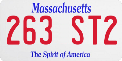 MA license plate 263ST2