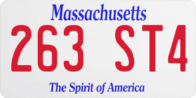 MA license plate 263ST4