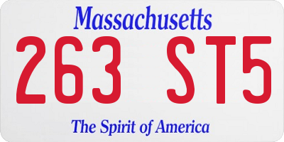 MA license plate 263ST5