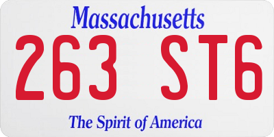 MA license plate 263ST6