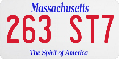 MA license plate 263ST7