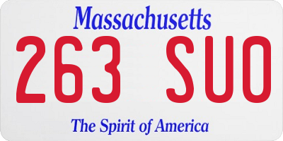 MA license plate 263SU0