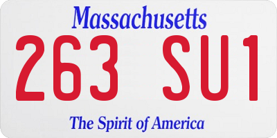 MA license plate 263SU1