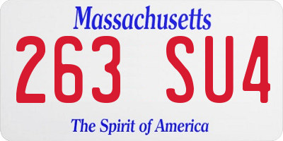 MA license plate 263SU4