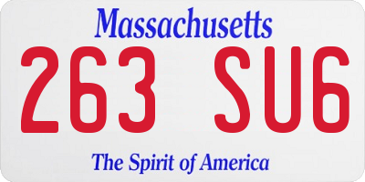 MA license plate 263SU6