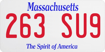 MA license plate 263SU9