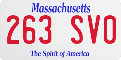 MA license plate 263SV0