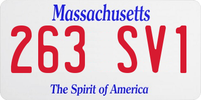 MA license plate 263SV1