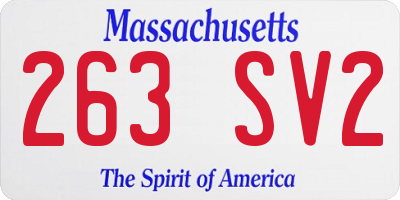 MA license plate 263SV2