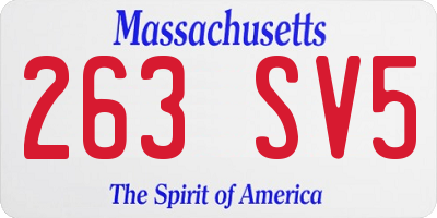 MA license plate 263SV5