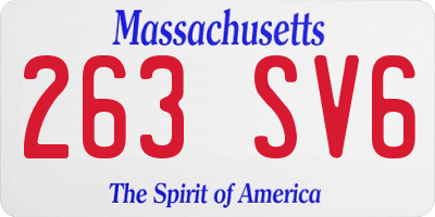 MA license plate 263SV6