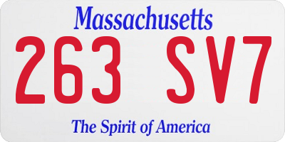 MA license plate 263SV7