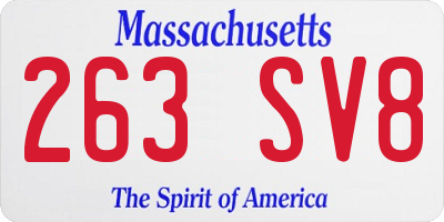 MA license plate 263SV8