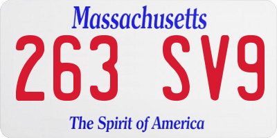 MA license plate 263SV9