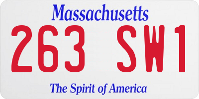 MA license plate 263SW1