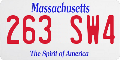 MA license plate 263SW4