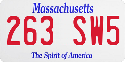 MA license plate 263SW5