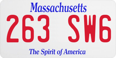 MA license plate 263SW6