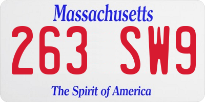 MA license plate 263SW9